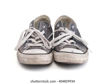 LOS ANGELES , USA - APRIL 4, 2016 Old Dirty Converse Sneakers Isolated On White Background