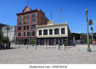 LOS ANGELES, USA - APRIL 5, 2014: Old Architecture Of Los Angeles Plaza Historic District. Landmarks Of Historic Los Angeles City, California.