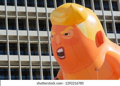 Los Angeles, USA - January 19, 2019: Trump Baby Balloon During 3rd Womens March In Los Angeles.