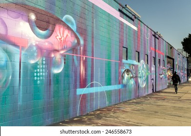 Los Angeles, USA - January 2: Art District In Downtown Of Los Angeles, CA On January 2, 2015.