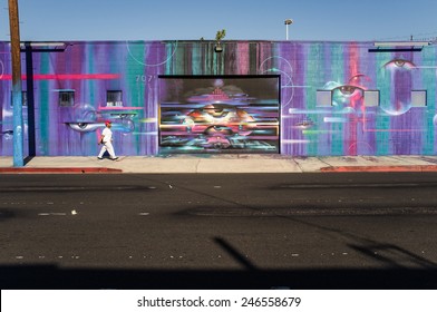 Los Angeles, USA - January 2: Art District In Downtown Of Los Angeles, CA On January 2, 2015.