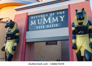 Los Angeles, USA - July 10,2019: Revenge Of The Mummy The Ride At Universal Studios Hollywood