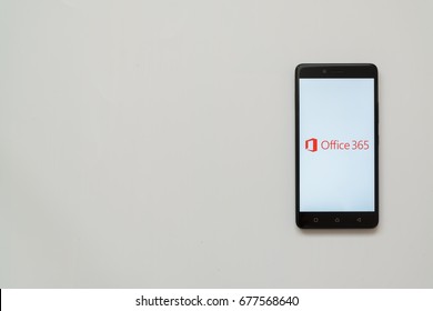 Los Angeles, USA, july 13, 2017: Microsoft Office 365 logo on smartphone screen on white background.