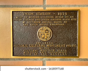 Los Angeles, USA - July 4 2019 - Historic Sign In Union Station, LA