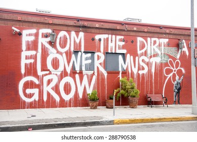 Los Angeles, USA - June 14: Wall Graffiti On Streets Of West Los Angeles, CA On June 14, 2015.