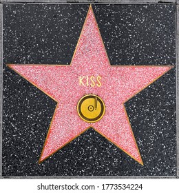 LOS ANGELES, USA - MAR 5, 2019: Closeup Of Star On The Hollywood Walk Of Fame For Kiss.