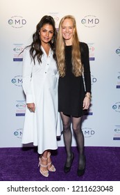 LOS ANGELES, USA - OCTOBER 18, 2018: Camila Alves (left) And Suzy Amis Cameron (right) Attend The Book Launch Party Celebrating Suzy Amis Cameron's Book In Crossroads Restaurant.