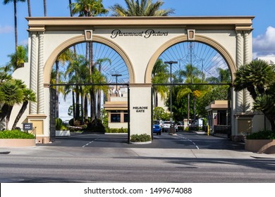 Los Angeles, USA October 2013, Paramount Pictures Movie Studio Entrance At Melrose Gate