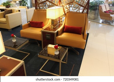 LOS ANGELES, USA – OCTOBER 24 2015: Emirates Airline Opens Its New Airport Lounge At Los Angeles International Airport (LAX). Travellers Can Relax In A Variety Of Zones.