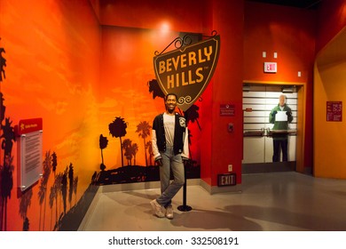 LOS ANGELES, USA - SEP 28, 2015: Eddie Merphy in the Madame Tussauds Hollywood wax museum. Marie Tussaud was born as Marie Grosholtz in 1761