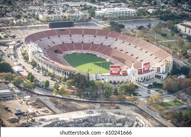 LOS ANGELES, USA - SEPTEMBER 28, 2016: Los Angeles Memorial Coliseum, View From Above