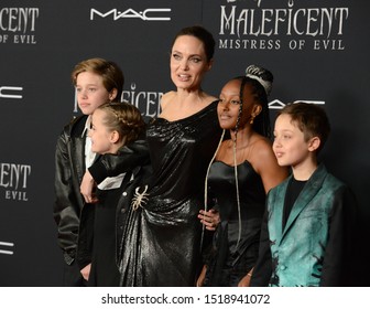 LOS ANGELES, USA. September 30, 2019: Angelina Jolie & children at the world premiere of "Maleficent: Mistress of Evil" at the El Capitan Theatre.Picture: Jessica Sherman/Featureflash