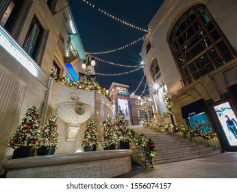 Los Angeles, USA-11/10/19; Christmas Decoration Starts At Rodeo Drive In Beverly Hills.