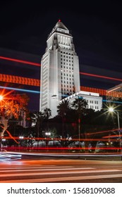 Los Angeles, USA-11/22/19; Los Angeles City Hall At Night 