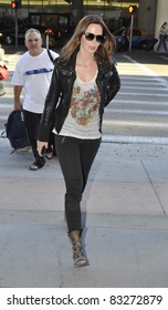 LOS ANGELES-APRIL 15: Actress Emily Blunt At LAX Airport. April 15 In Los Angeles, California 2011