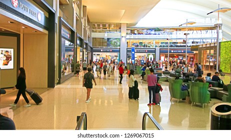 Los Angeles,CA/US - Sep 21 2018: Tom Bradley International Airport Departure Terminal In Los Angeles, US.