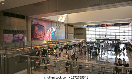 Los Angeles,CA/US - Sep 21 2018: Tom Bradley International Airport Departure Terminal In Los Angeles, US.