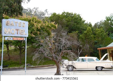 Los Angeles,USA - Oct 26,2015: View Of Bates Motel Movie Set From Famous Hitchcock Movie 