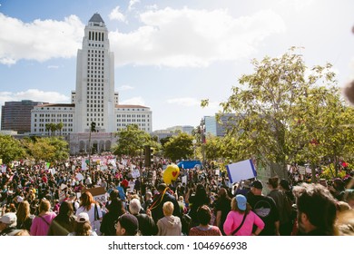 Los Angles, CA, USA January 21, 2017 Protesters at Women's March LA