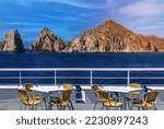 Los Cabos cruise ship cruise around scenic tourist destination Arch of Cabo San Lucas, Playa Amantes, Playa del Divorcio and other scenic beaches.