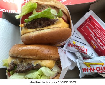 LosAngeles,CA/US-Jane 15  2017: In N Out Burger,Cheese Burger 