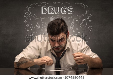 Loser drunk man with drinking, drug, hangover, alcoholic drugs concept