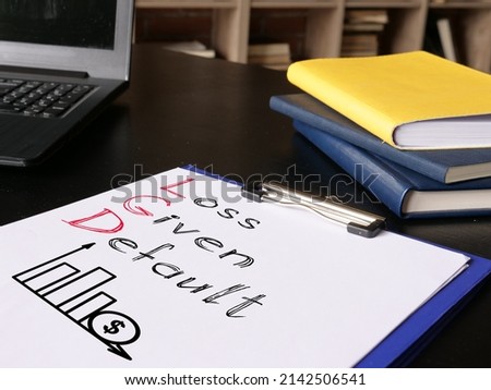 Loss Given Default LGD is shown on a photo using the text