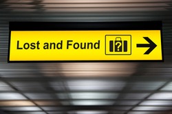 Lost And Found Sign At The Airport