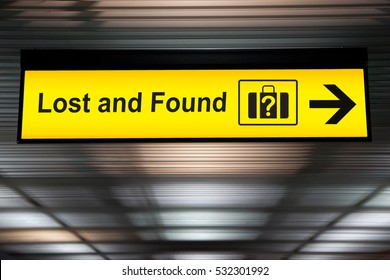 Lost and Found sign at the Airport - Shutterstock ID 532301992