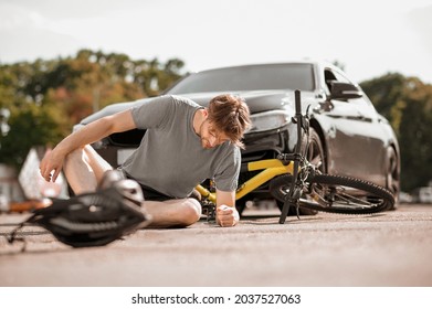 Lost Guy Felling From Bike On Road