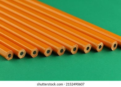 Lots blunt pencils close up