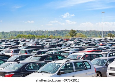 Lots Of Cars Parking At Airport Carpark