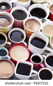 Lots Of Coffee In Different Cups - Coffee Time