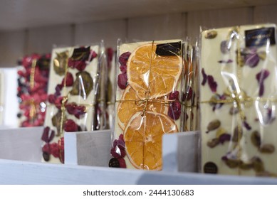 Lots of different handmade chocolates