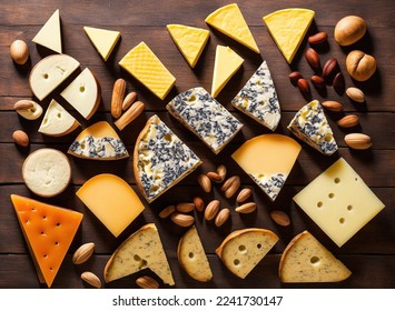 lots of different types of cheese