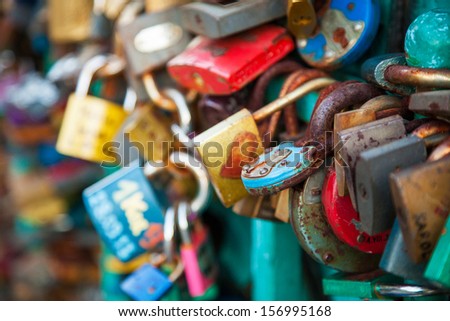 Lots of locks on a bridge