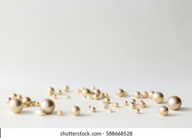 Lots of pearls in white background