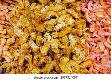 Lots Of Red Shrimp. A Dish Of Fresh Seafood. A Natural Source Of Protein. Less Meat Consumption. Selective Focus