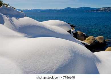 Lots Of Snow In Lake Tahoe In Winter