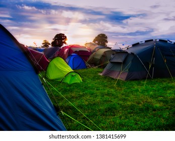 Lots Of Tents, Camping At A Music Festival