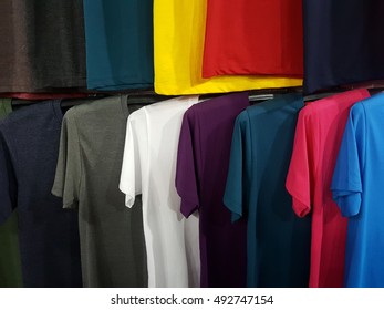 Lots Tshirts On Hangers Stock Photo 492747154 | Shutterstock