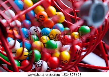 lottery games with different colored balls with numbers