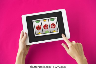 Lotto Slot Machine Jackpot Win Concept