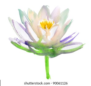 Lotus flower. watercolor