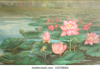 Lotus : Oil Color Painting