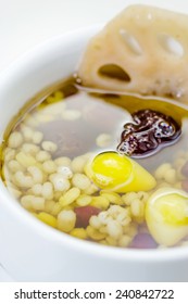 Lotus root and ginkgo nut in longan syrup, Chinese Dessert - Shutterstock ID 240842722
