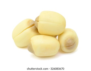 Lotus seeds isolated on white background