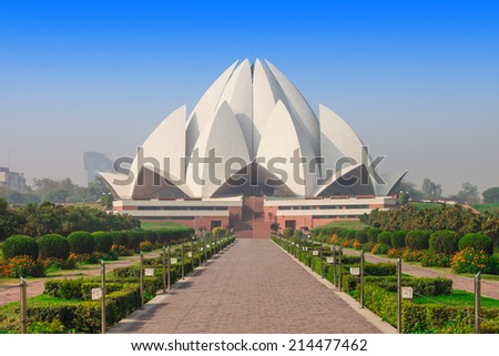 The Lotus Temple, located in New Delhi, India, is a Bahai House of Worship