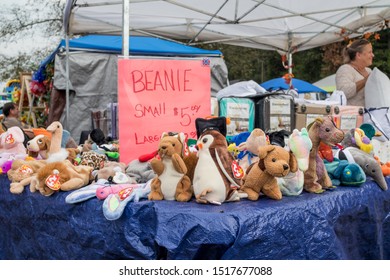 Loudon, TN / USA - SEPTEMBER 28 2019: FRIED PICKLE FESTIVAL Beanie Babies For Sale At A Booth During The Festival