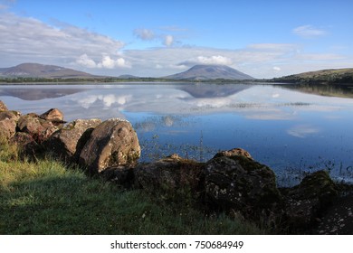 Lough Conn With Nephin Mountain Reflection In Lake 